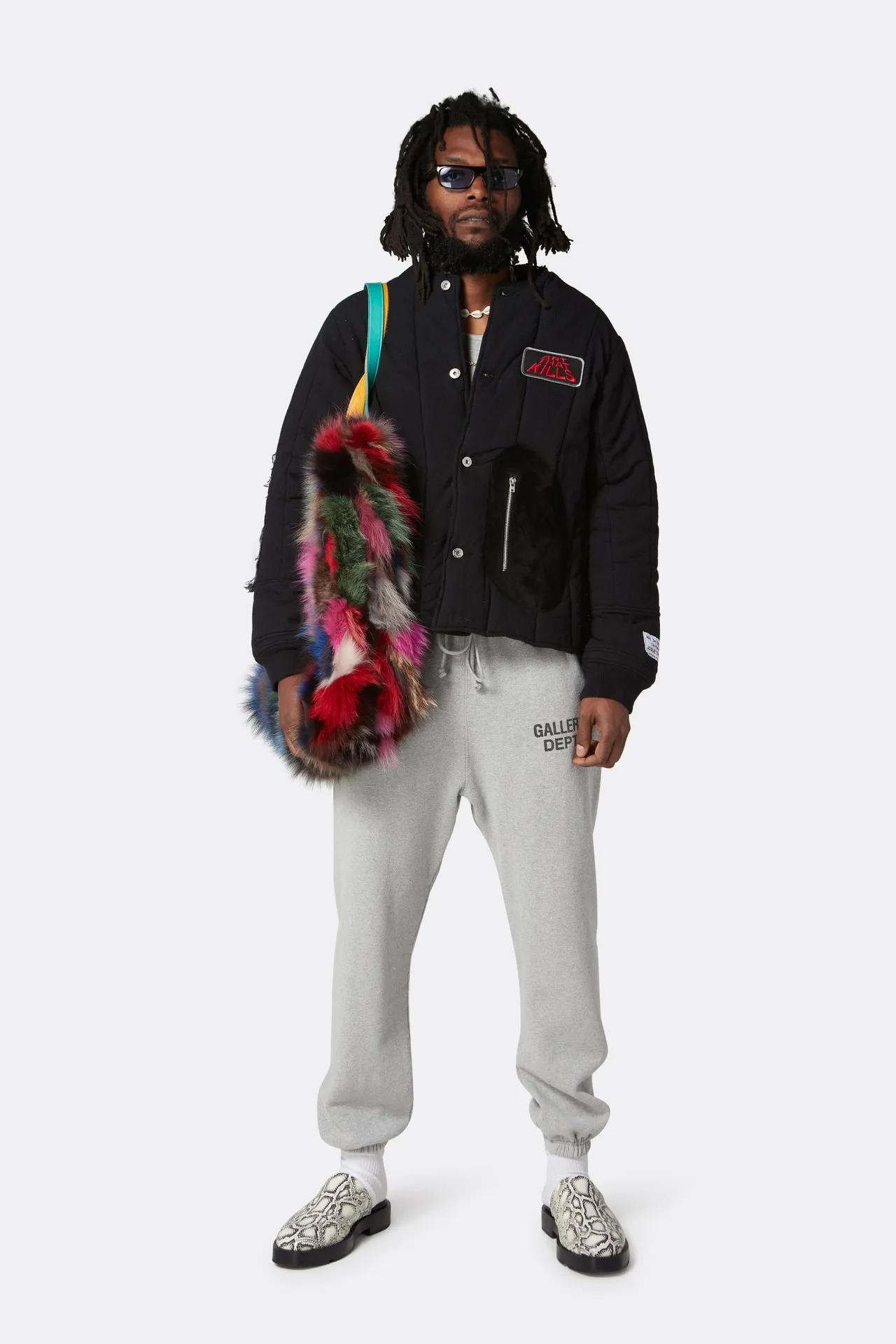 GALLERY DEPT. ENGLISH LOGO SWEAT PANTS E English basic logo sweatpants Vintage washed trousers floral gray S-XL